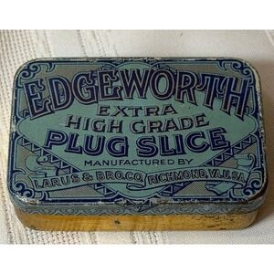 Vintage Edgeworth Extra High Grade Plug Slice Tobacco Pocket Tin